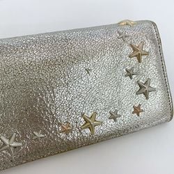 Jimmy Choo bi-fold long wallet silver star studs ec-20698 leather JIMMY CHOO flap ladies