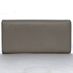 CELINE Bi-fold Long Wallet Large Flap ec-21398 Gray Greige 10B563BEL.10BL Leather Grained Women's