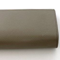 CELINE Bi-fold Long Wallet Large Flap ec-21398 Gray Greige 10B563BEL.10BL Leather Grained Women's