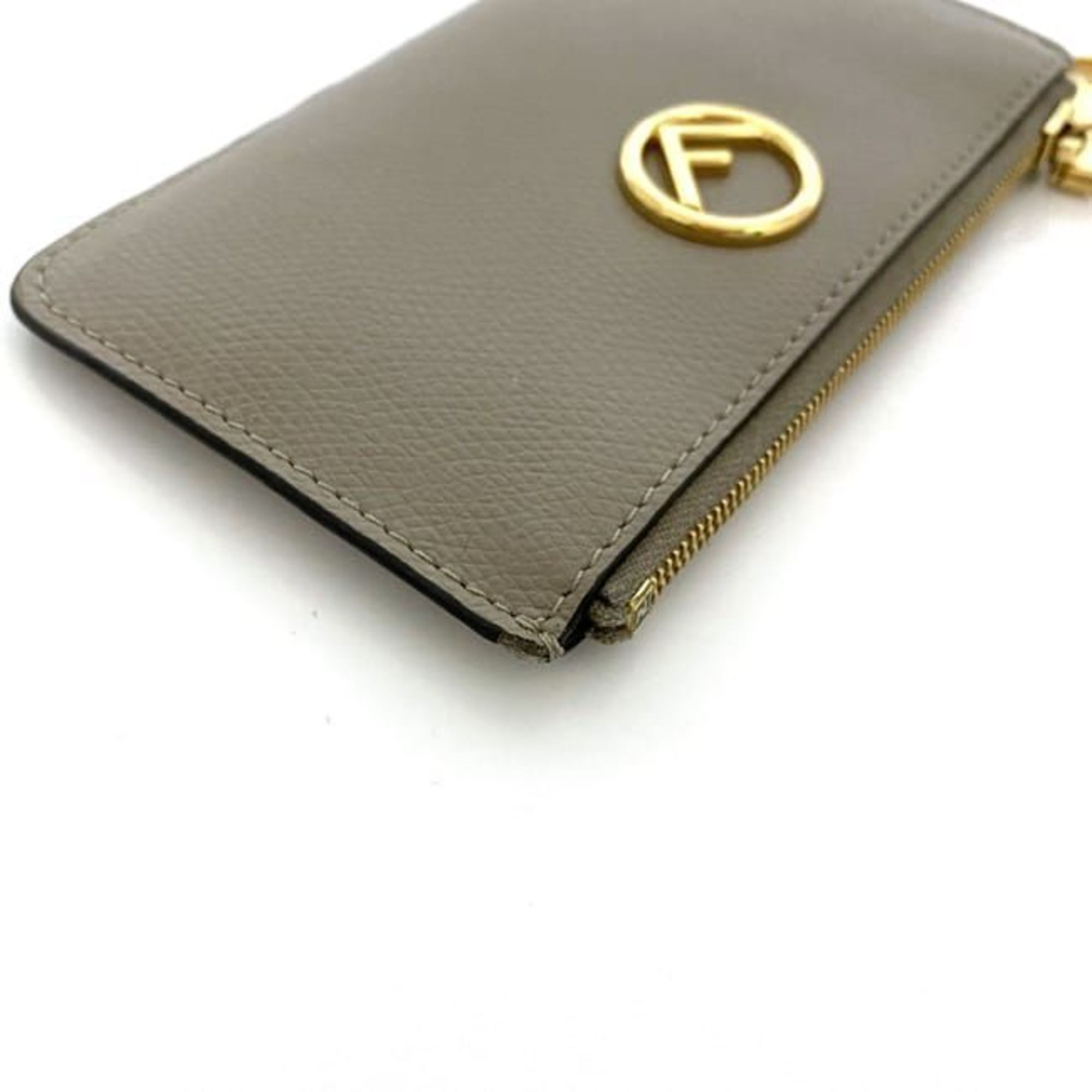 Fendi coin case ec-21600 beige F is 8AP161 A18B 229 8210 purse wallet pouch leather FENDI key ring holder ladies compact