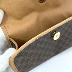 Celine pouch ec-21594 brown macadam PVC leather M/96 CELINE clutch bag flap ladies compact