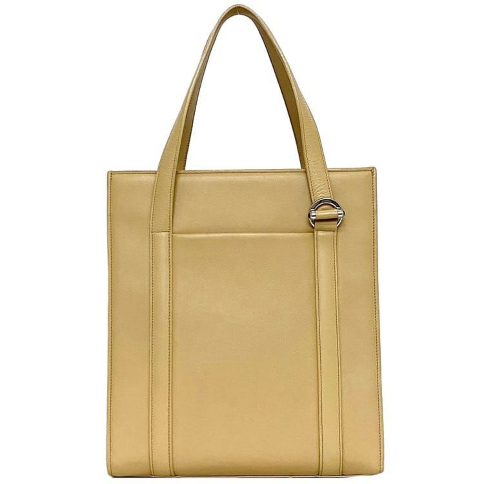 Cartier Tote Bag ec-21344 Beige Cabochon Leather Women's