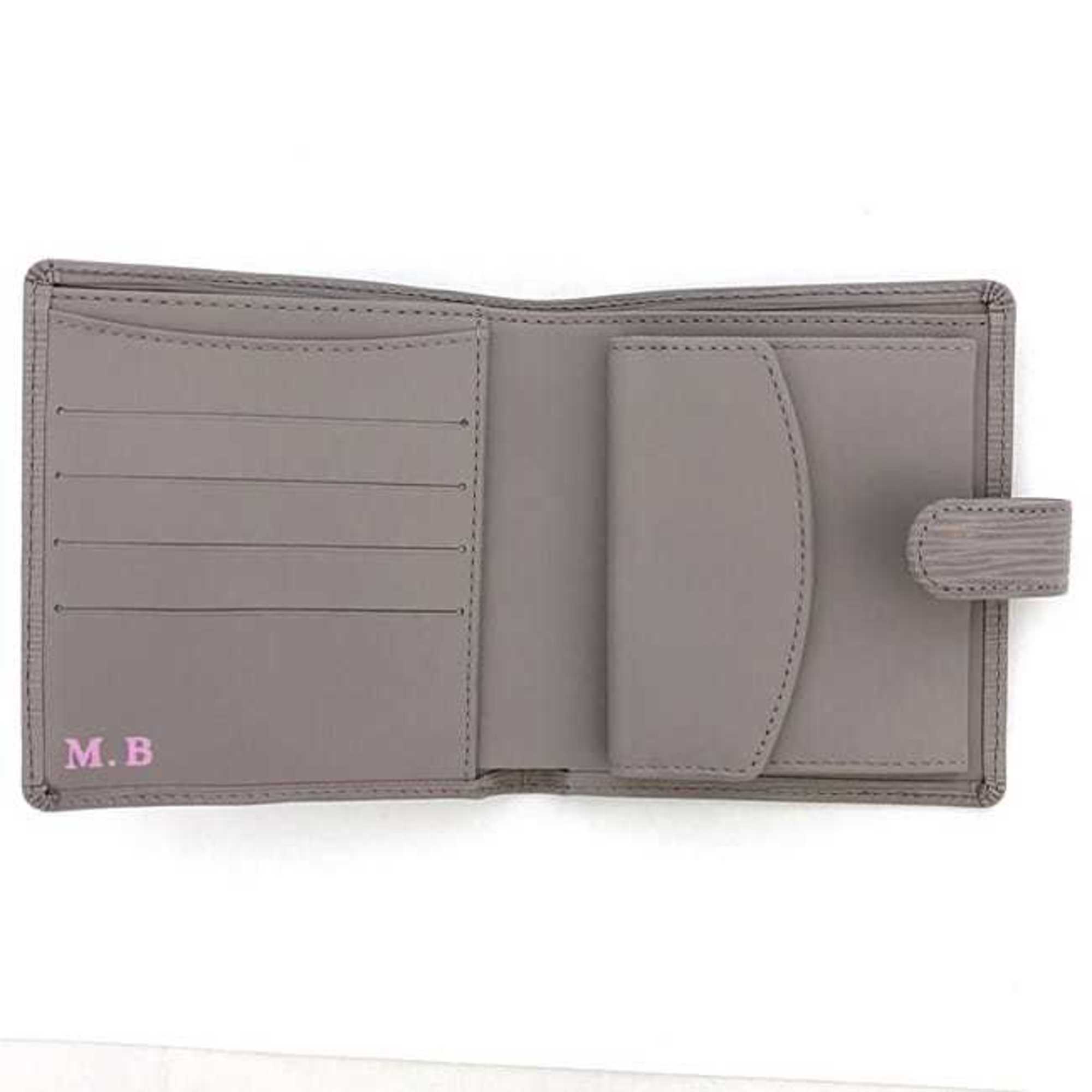 Louis Vuitton Bi-fold Wallet Porto Bier Compact ec-21116 Gray Purple Lilac Epi M6355B Leather MI0012 LOUIS VUITTON Folding LV Women's