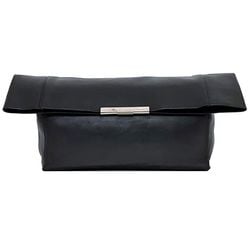 Celine Clutch Bag ec-21361 Black Handbag Leather CELINE Women's Compact