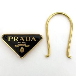 Prada Key Ring ec-21516 Gold Black GP M285 PRADA Holder Triangle Bag Charm Men's Women's