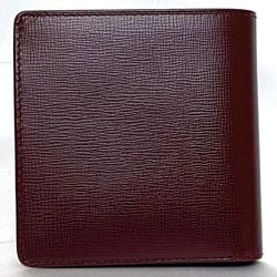 Cartier Bi-fold Wallet ec-21395 Bordeaux Must L3000165 Leather Folding Grain Compact Men's Women's