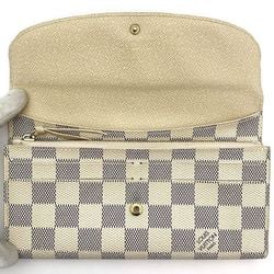 Louis Vuitton Bi-fold Long Wallet Portefeuille Emily ec-21092 White Grey Damier Azur N63546 Canvas TA1136 LOUIS VUITTON Unisex