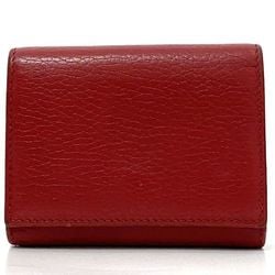 Gucci Tri-fold Wallet ec-21063 Red Marmont 474746 GG Grain Leather GUCCI Compact Women's