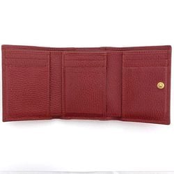 Gucci Tri-fold Wallet ec-21063 Red Marmont 474746 GG Grain Leather GUCCI Compact Women's