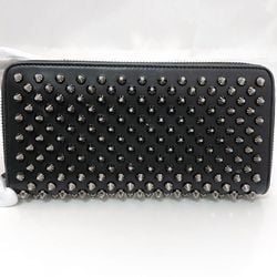 Christian Louboutin Round Long Wallet ec-21035 Black Panettone Studs 1175099 Leather