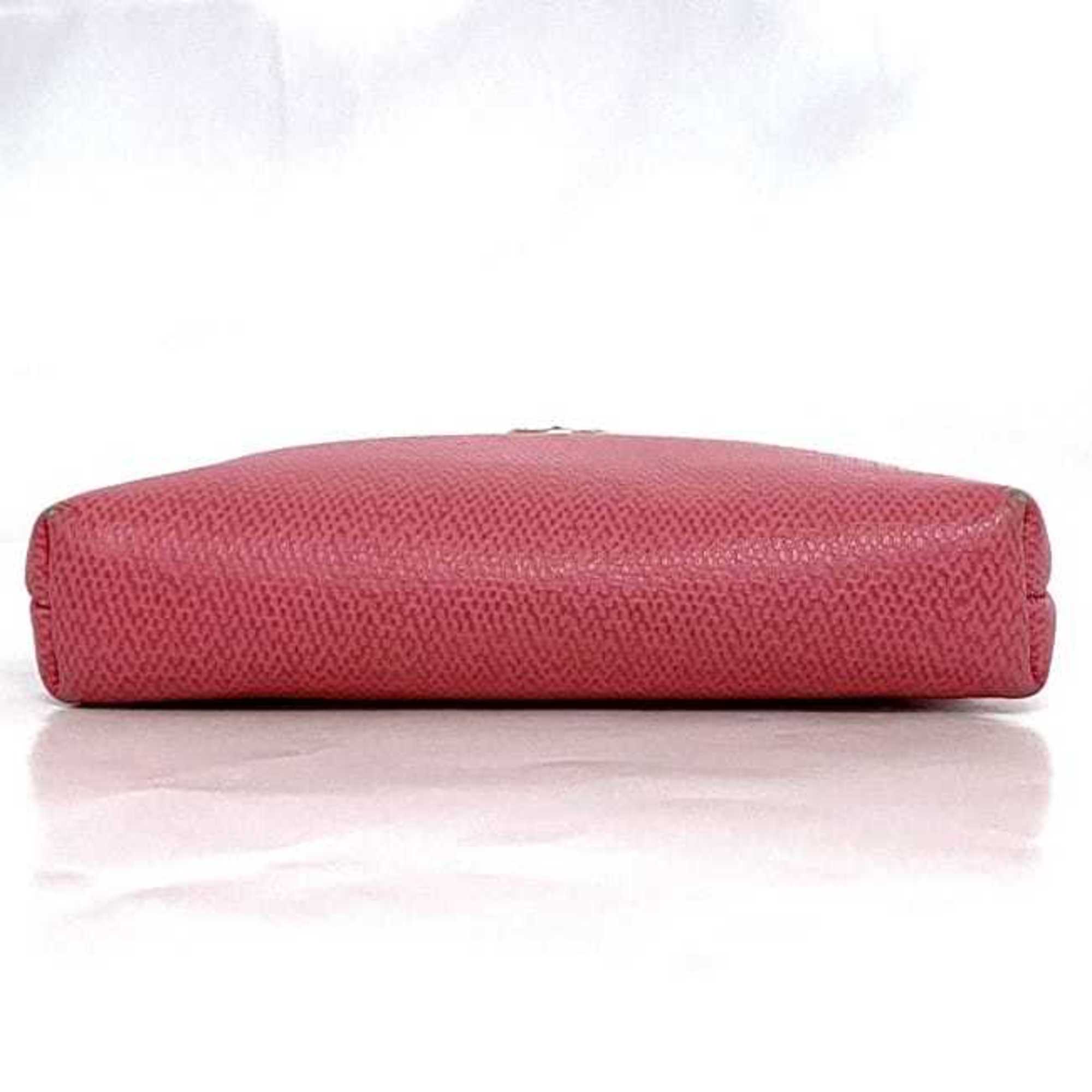 Chanel pouch ec-21113 pink coco button mark leather 14376991 CHANEL coin purse case ladies compact