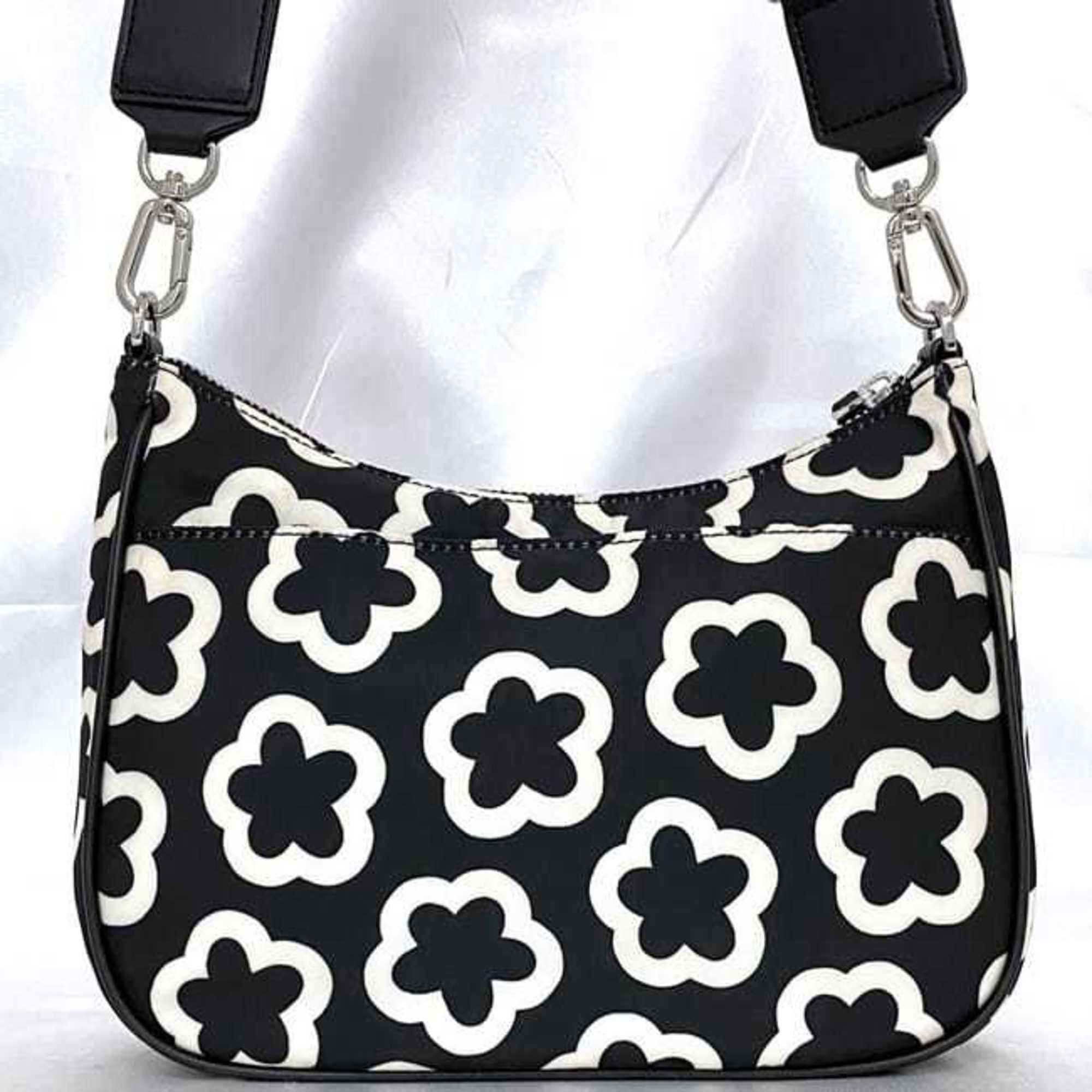 Tory Burch Shoulder Bag ec-21227 Black White 149892 Nylon TORY BURCH Flower Women's