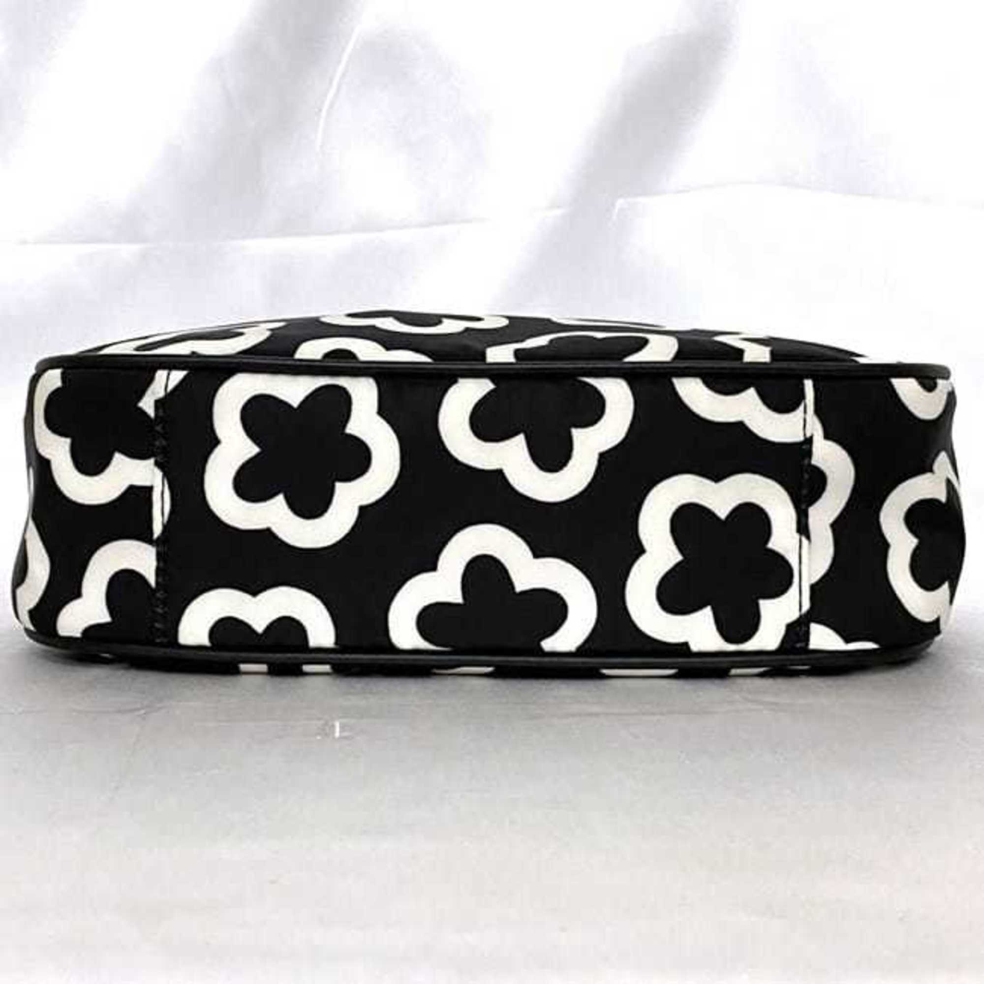 Tory Burch Shoulder Bag ec-21227 Black White 149892 Nylon TORY BURCH Flower Women's