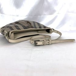 Burberry Shoulder Bag ec-21007 Beige Gray Check Pattern 3690443 PVC Leather BURBERRY Crossbody Women's