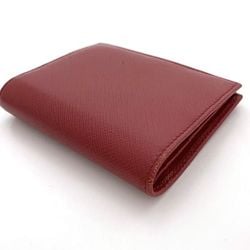 Prada Bi-fold Wallet ec-21505 Red 1MV204 Saffiano Leather PRADA Triangle Plate Compact Women's