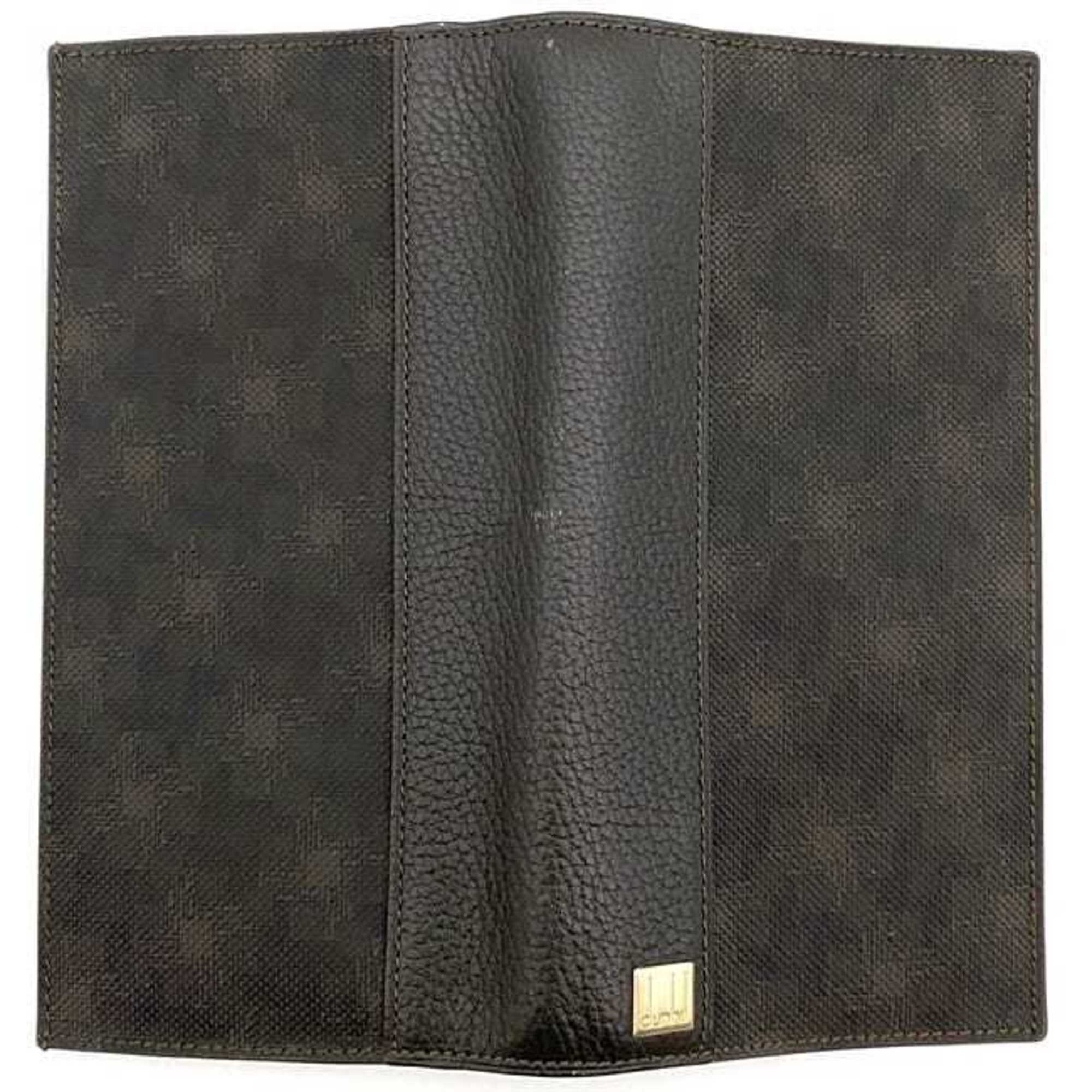 Dunhill Bi-fold Long Wallet ec-21175 Dark Brown Oxford L2H710B PVC Leather dunhill Plate Folding Men's