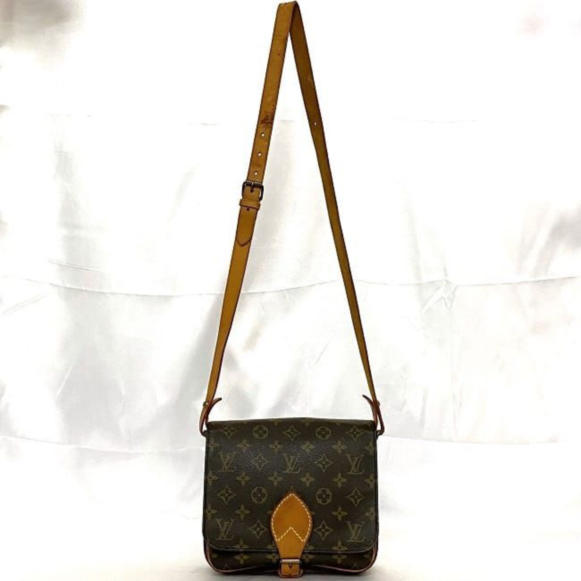 Louis Vuitton Shoulder Bag Cartesier 22 ec-21094 Brown Monogram M51253 Canvas Tanned Leather SL0921 LOUIS VUITTON Flap