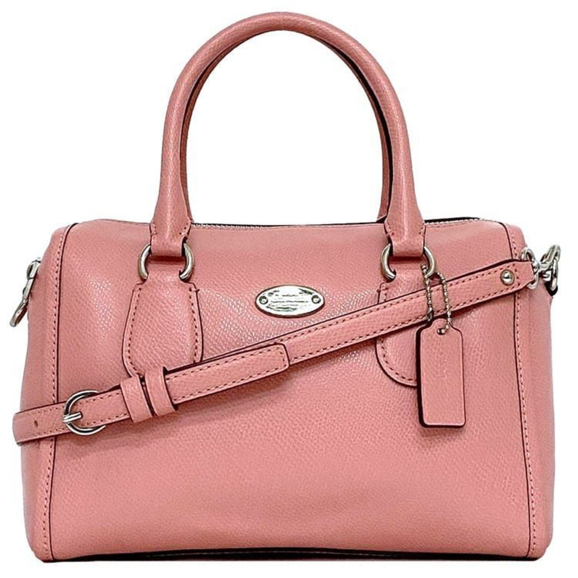 Coach 2way bag ec-21547 pink F33329 satchel leather COACH shoulder Boston ladies compact