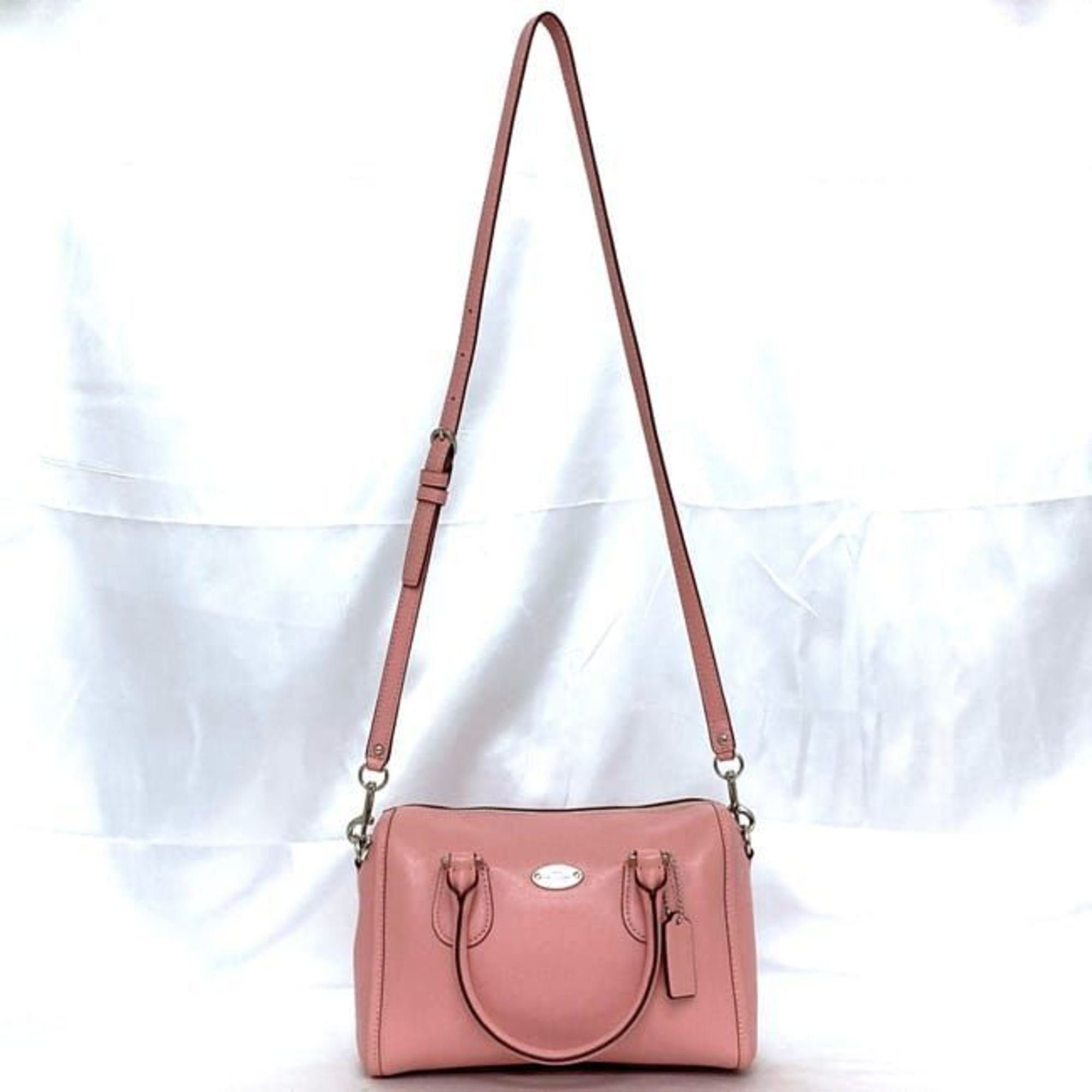 Coach 2way bag ec-21547 pink F33329 satchel leather COACH shoulder Boston ladies compact