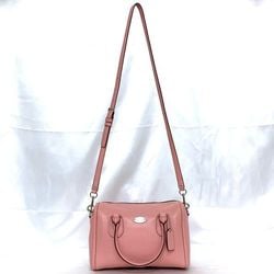 Coach 2way bag ec-21547 pink F33329 satchel leather COACH shoulder Boston ladies compact