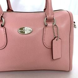 Coach 2way bag ec-21547 pink F33329 satchel leather COACH shoulder Boston ladies compact