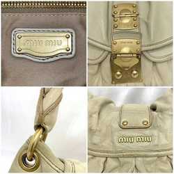 Miu Miu Miu 2-way bag ec-21296 cream white matelassé flap leather miu women's gather