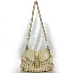 Miu Miu Miu 2-way bag ec-21296 cream white matelassé flap leather miu women's gather