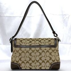 Coach 2way Shoulder Bag Beige Brown Signature F13972 Canvas Leather COACH Women's