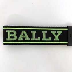 Bally Keychain ec-21483 Black Neon Green FLORYAN.WB/164 Strap Nylon Leather BALLY Tag Keyring Bag Charm Color