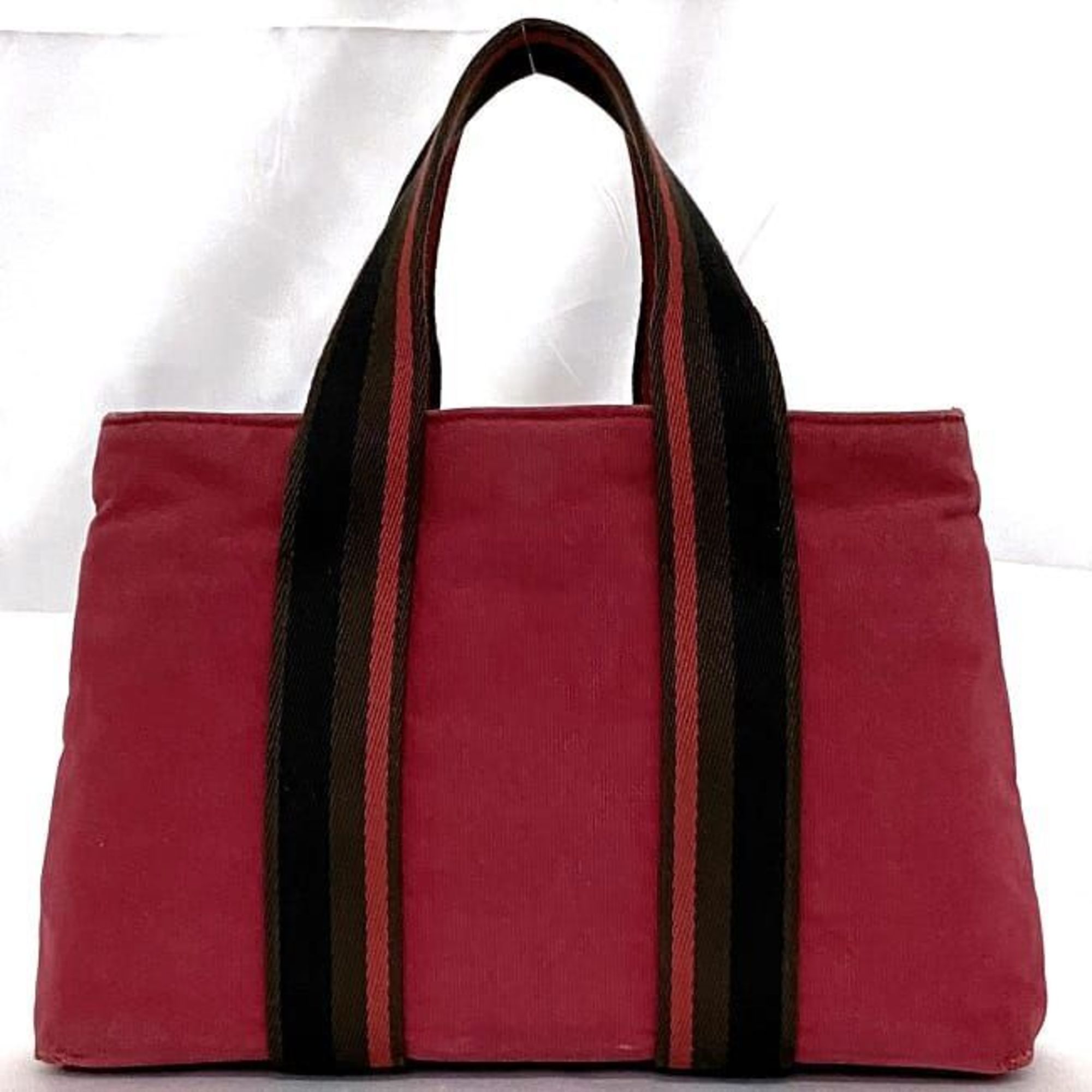 Hermes handbag Troca Horizontal Red tote bag canvas leather HERMES red color ladies