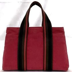 Hermes handbag Troca Horizontal Red tote bag canvas leather HERMES red color ladies