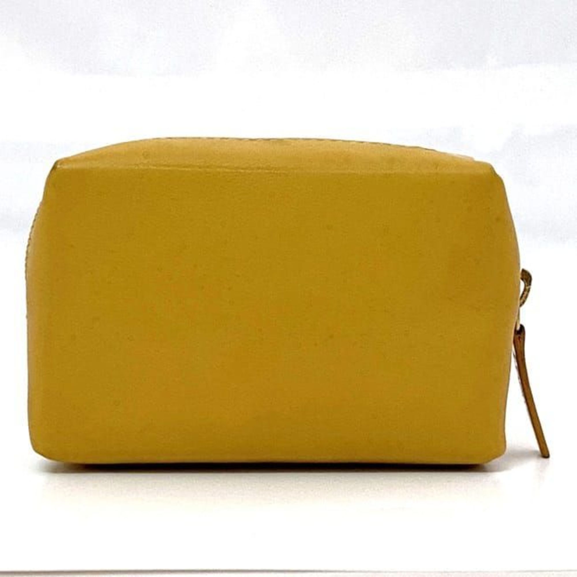 LOEWE Coin Case ec-21347 Yellow Leather L23 Purse for Women Compact Coins