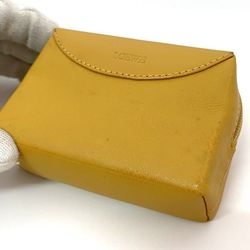 LOEWE Coin Case ec-21347 Yellow Leather L23 Purse for Women Compact Coins