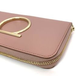 Salvatore Ferragamo Round Long Wallet ec-21064 Pink Gancini Leather Women's