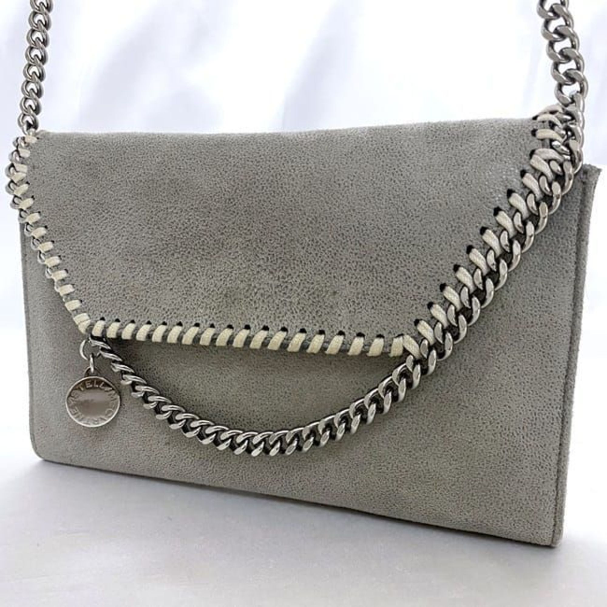 Stella McCartney Chain Shoulder Bag ec-21451 Grey Falabella 20144 581238 Flap Synthetic Leather STELLA McCARTNEY Women's