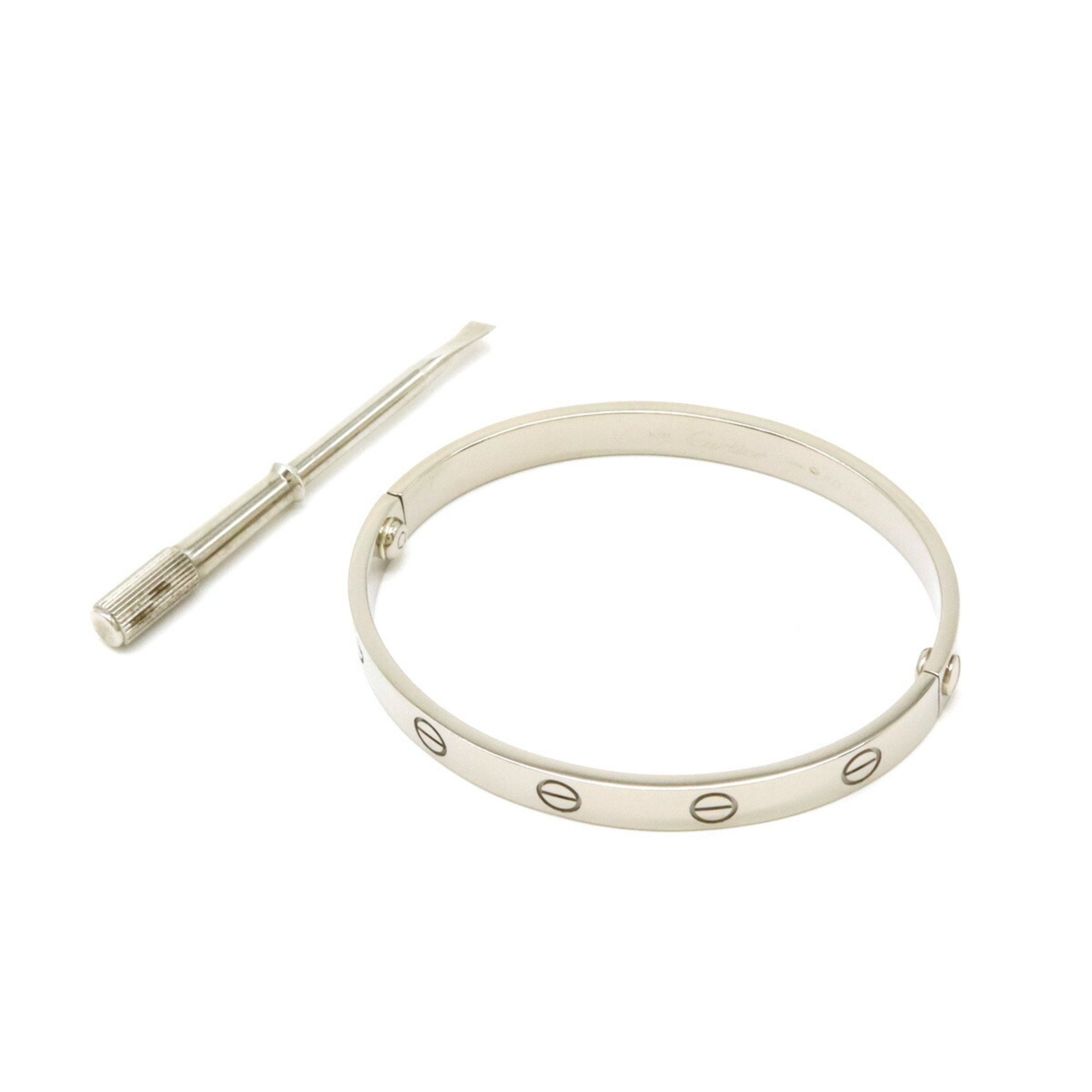 Cartier LOVE Bracelet Bangle K18WG 750WG White Gold #17 Early Model