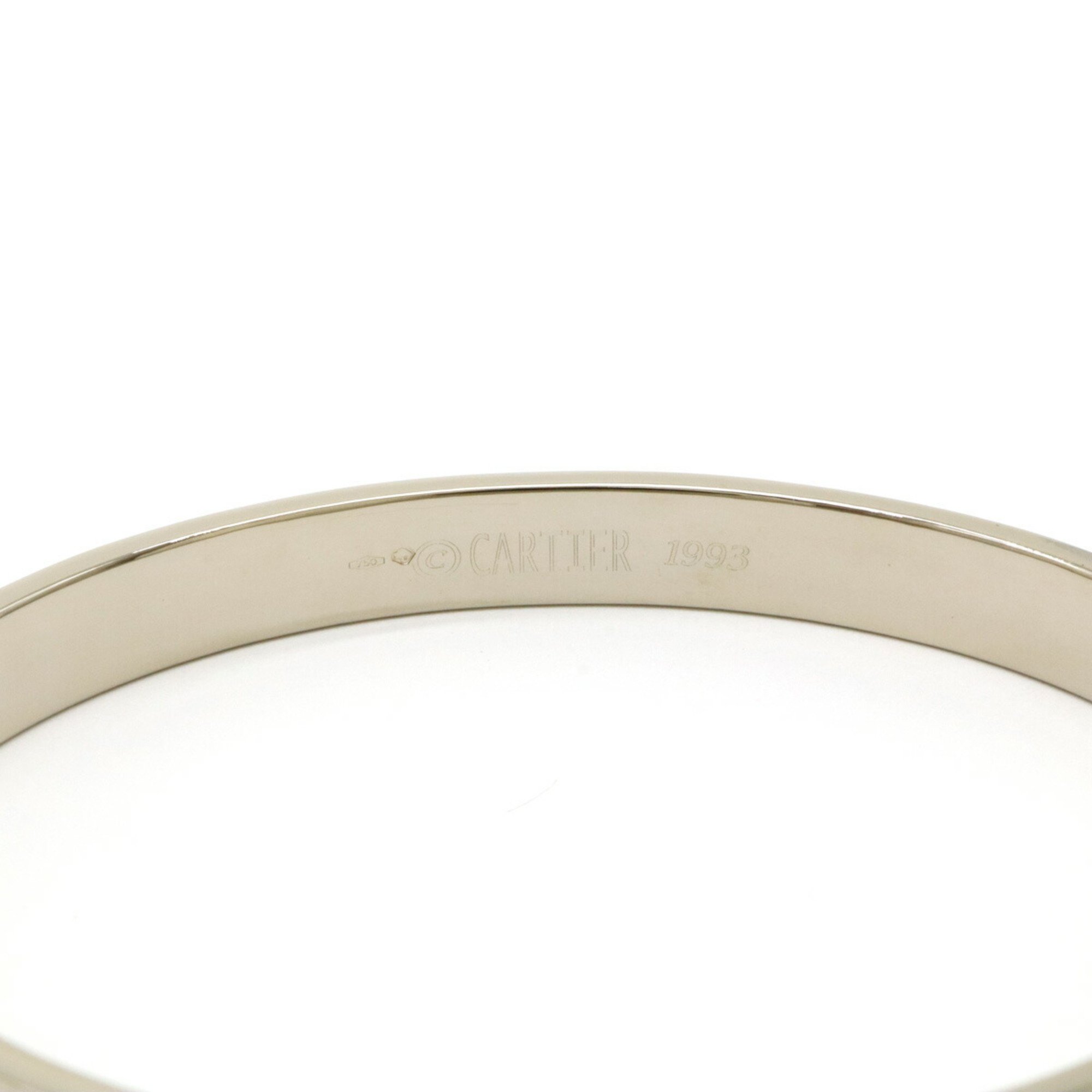 Cartier LOVE Bracelet Bangle K18WG 750WG White Gold #17 Early Model