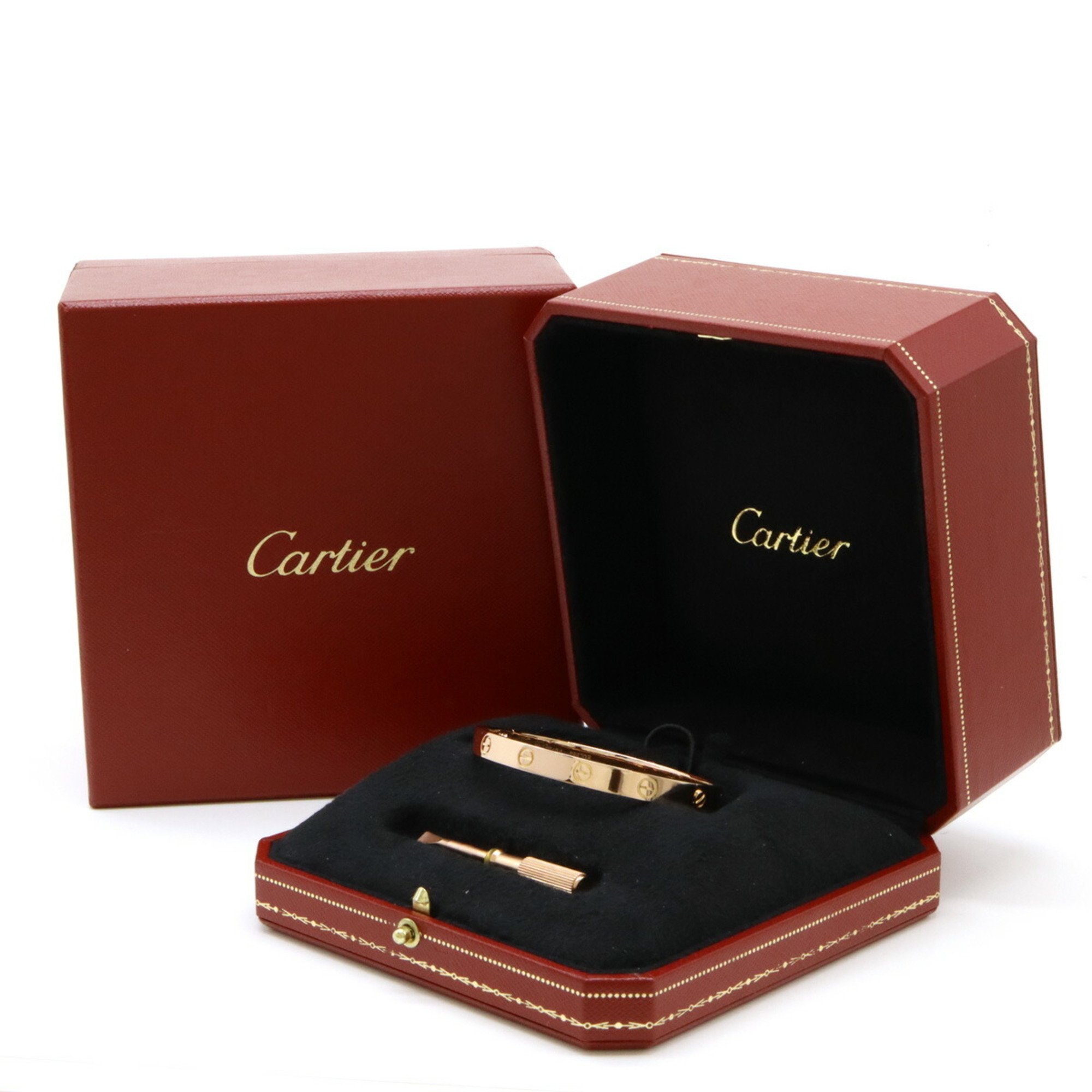 Cartier LOVE Bracelet Bangle K18PG 750PG Pink Gold #17 B6036013