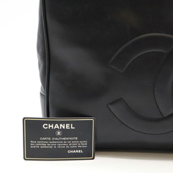 CHANEL Coco Mark Chain Tote Bag Shoulder Leather Black