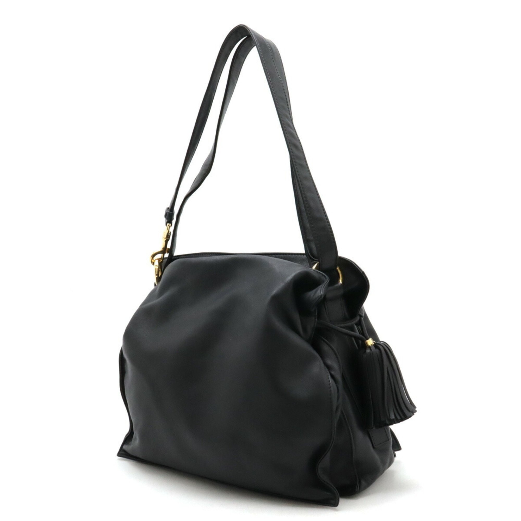 LOEWE Flamenco 30 shoulder bag in nappa leather, black