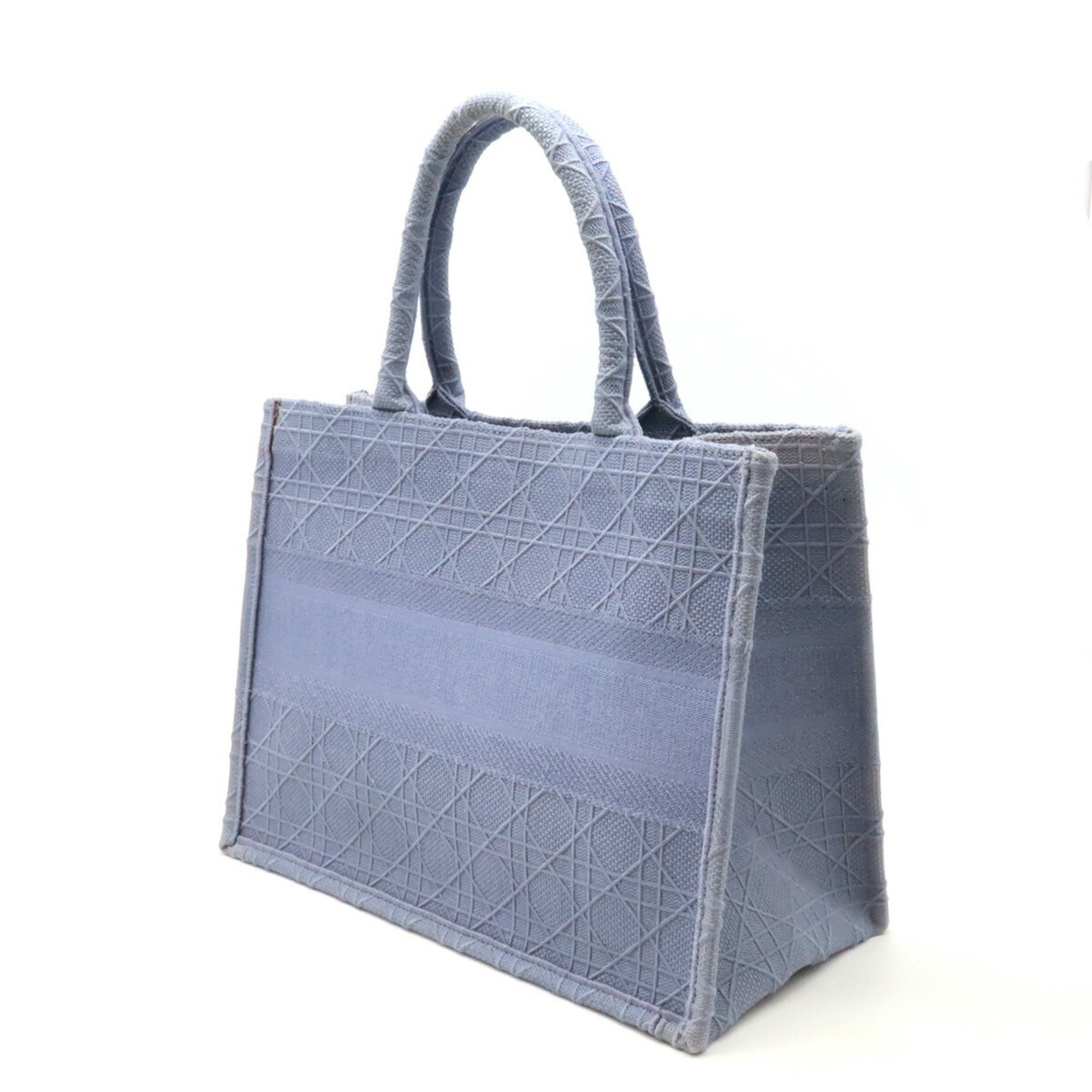 Christian Dior Cannage Book Tote DIOR BO TOTE Medium Bag Canvas Dusty Blue