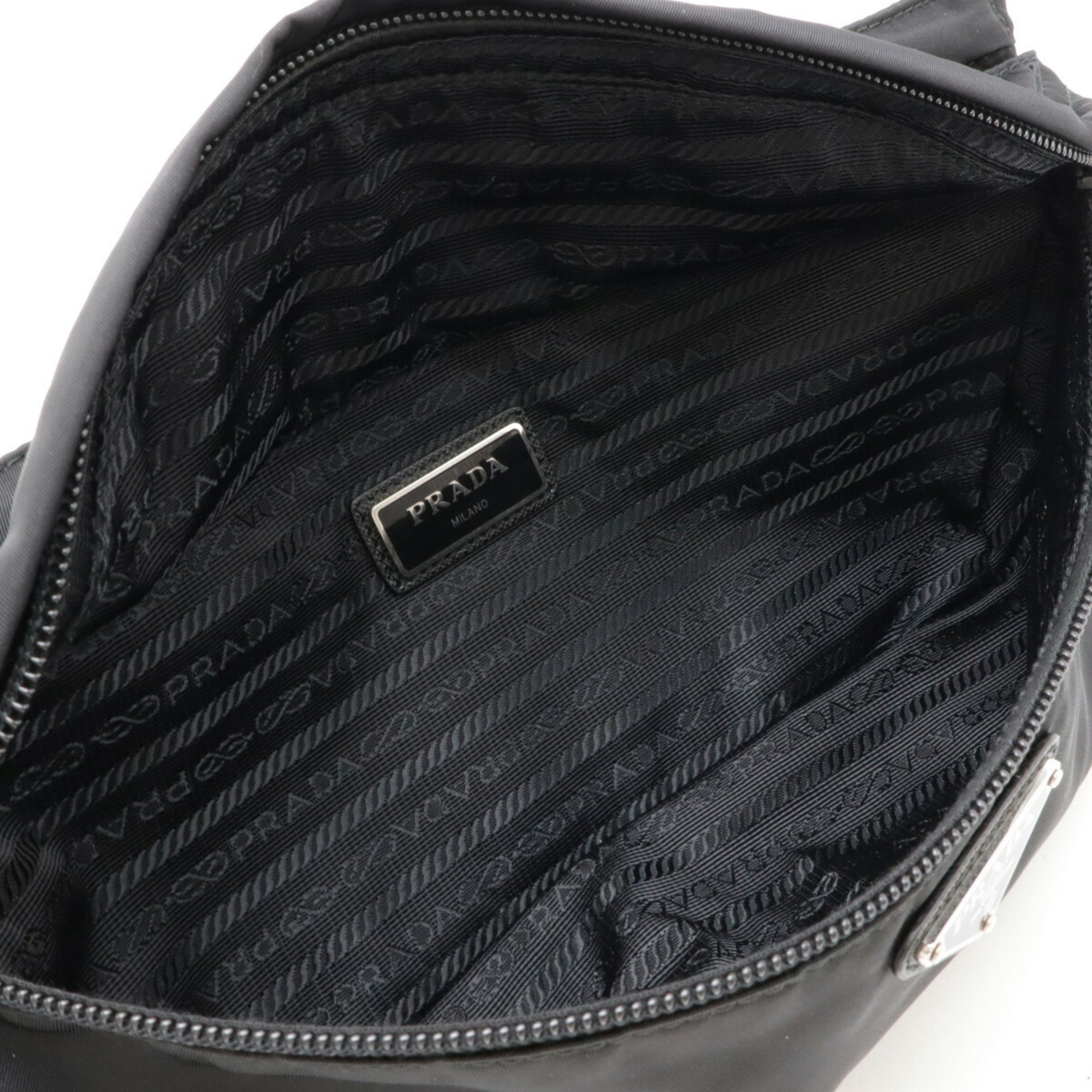 PRADA Prada Waist Pouch Bag Hip Body Shoulder Nylon NERO Black 1BL011