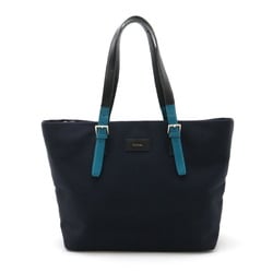 Paul Smith Tote Bag Shoulder Colored Tip Canvas Navy Peacock Blue PSN173