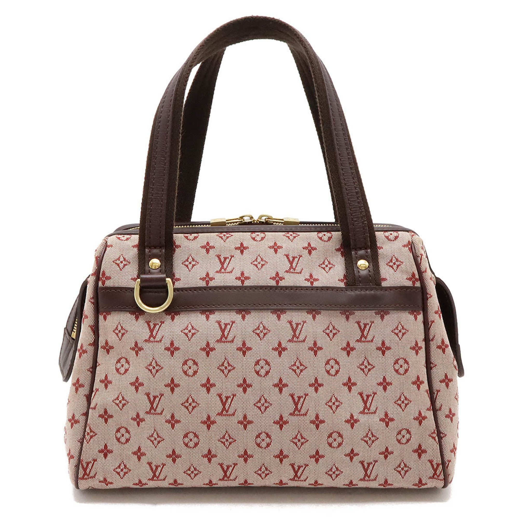 LOUIS VUITTON Louis Vuitton Monogram Josephine PM Handbag Boston Canvas Leather Cherry Pink M92216