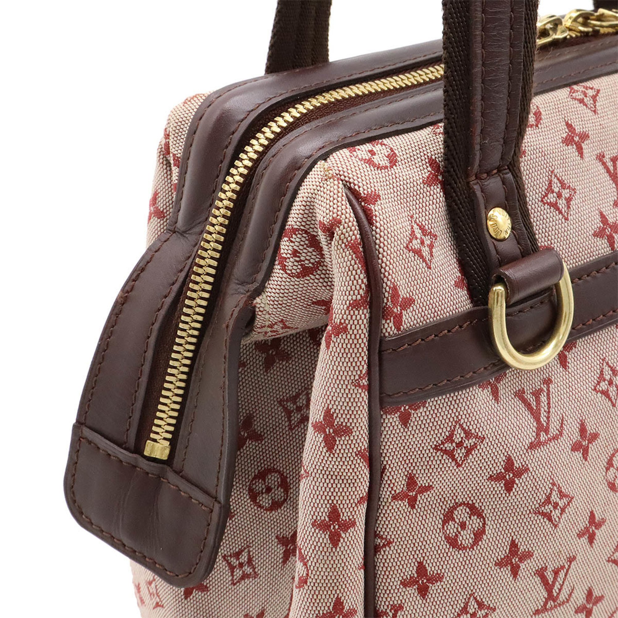 LOUIS VUITTON Louis Vuitton Monogram Josephine PM Handbag Boston Canvas Leather Cherry Pink M92216