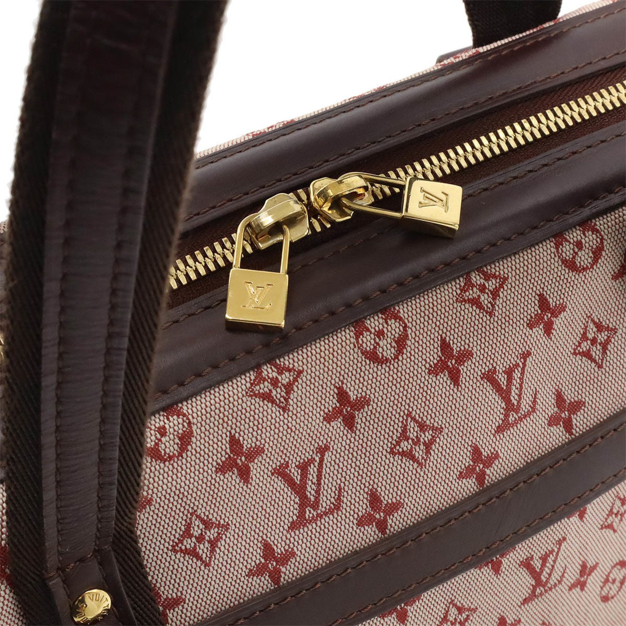 LOUIS VUITTON Louis Vuitton Monogram Josephine PM Handbag Boston Canvas Leather Cherry Pink M92216