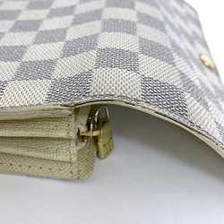 Louis Vuitton Bi-fold Long Wallet ec-21233 Gray White Damier Azur N61735 Canvas C098 LOUIS VUITTON Flap