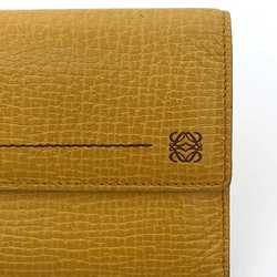 LOEWE Tri-fold Wallet ec-21230 Yellow Anagram Leather Compact Grain Women's