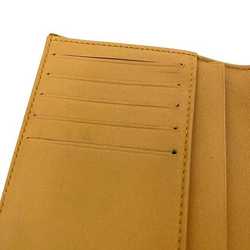 LOEWE Tri-fold Wallet ec-21230 Yellow Anagram Leather Compact Grain Women's