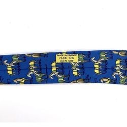 Hermes tie blue ec-20345 100% silk HERMES horse men's animal